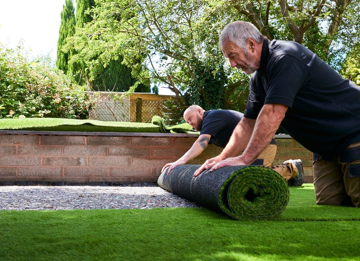 Artificial turf installation in Dallas